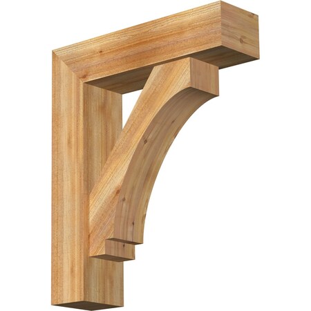 Ekena Millwork Imperial Block Rough Sawn Bracket w/ Offset Brace, Western Red Cedar, 8"W x 30"D x 36"H BKT0806X30X36IMP05RWR